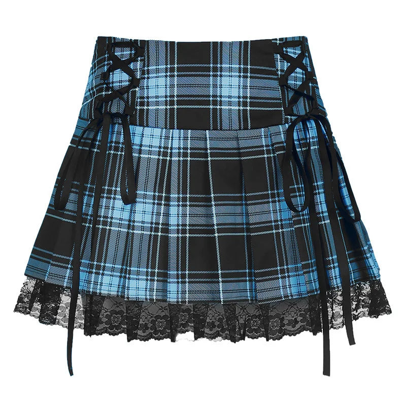 Vintage Dark Grey Mini Skirts Women Ruffles Pleated Sexy Shorts Skirts Female Fashion 2024 Streetwear Mujer Faldas