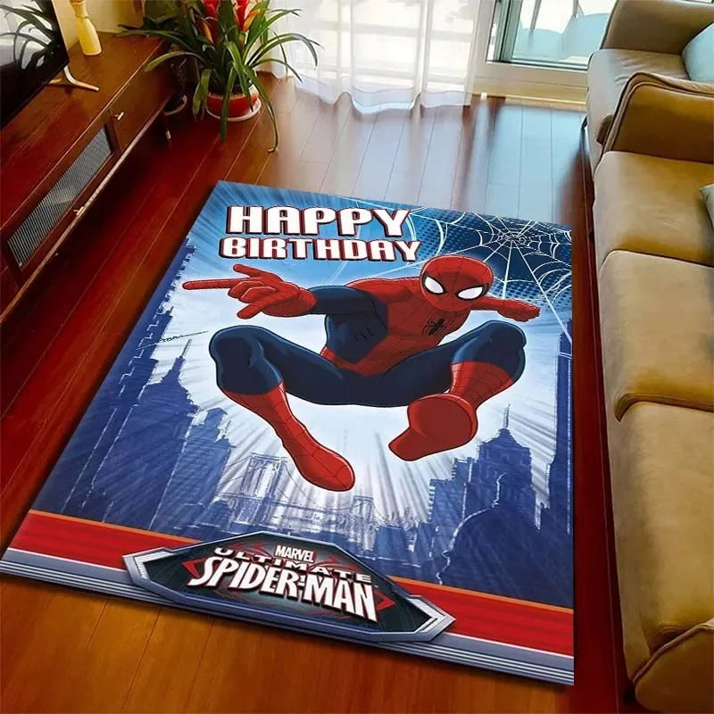 Kids Rugs for Playroom Marvel Spider-Man Pattern Area Mat, Cute Cartoon Carpet, Kids Gift for Livingroom Bedroom Home Decor