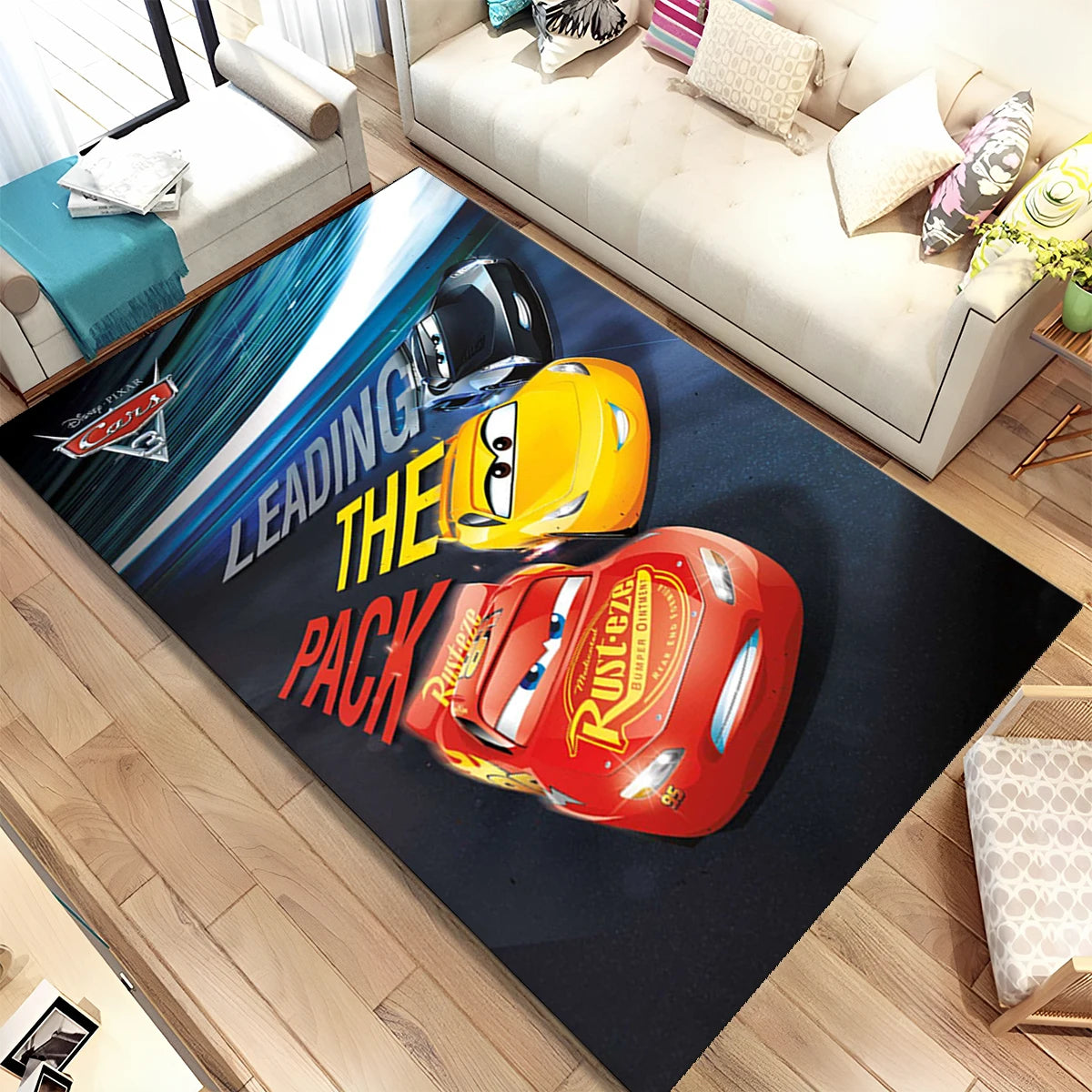 Lightning McQueen Cars Cartoon Racing Carpet Rug for Home Living Room Bedroom Sofa Doormat Decor,kid Area Rug Non-slip Floor Mat
