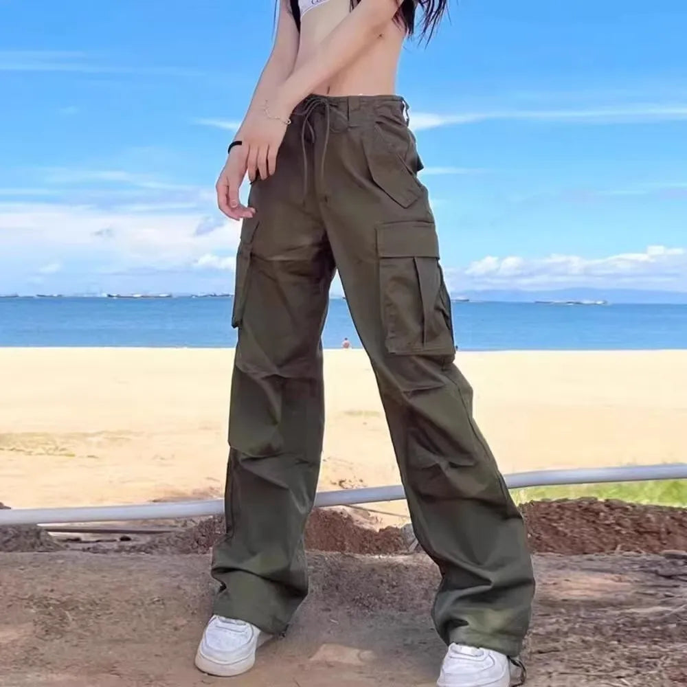 Plus size Summer new casual work pants versatile loose pants slimming sports quick drying women's pants running breathable