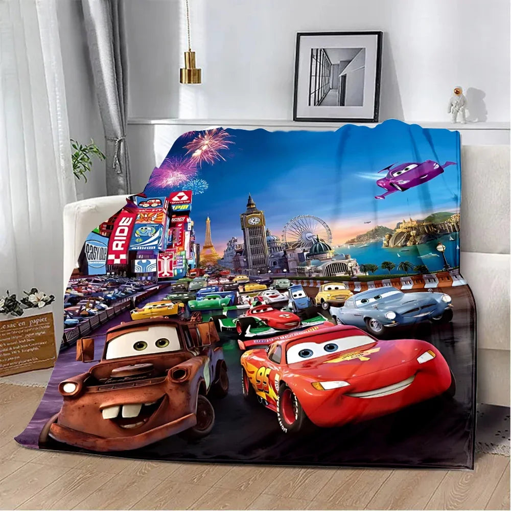 Couverture imprimée Cars McQueen Lightning, couverture de pique-nique, couverture chaude, couverture douce et confortable, cadeau d'anniversaire pour la maison et les voyages