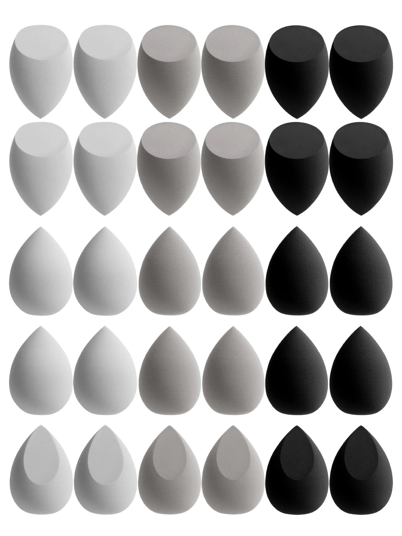 30 œufs de beauté (éponges de maquillage) Éponge à fond de teint mixte, liquide, crème et poudre sans imperfections, couleurs variées