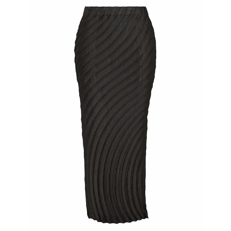 YUDX Pleated Half Skirt 2024 Autumn Half Skirt Women Solid Versatile Design Sense Casual Simple High Waist Mid-length Skirt
