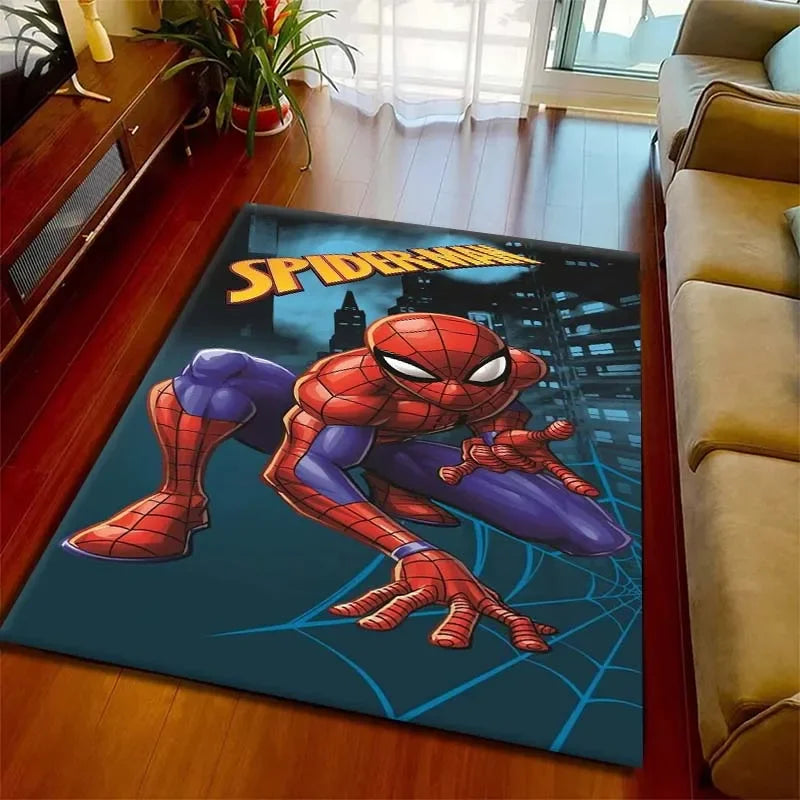 Kids Rugs for Playroom Marvel Spider-Man Pattern Area Mat, Cute Cartoon Carpet, Kids Gift for Livingroom Bedroom Home Decor