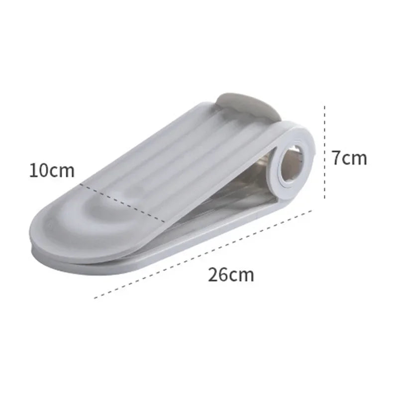 2pcs/set Adjustable Shoe Support Rack Double Layer PP Shoe Slots Organizer Adjustable Height Space Saving Orderly Organization