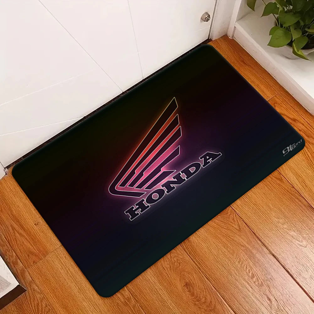 H-HRC-H-HONDA Car Logo Bathroom Mat Kids Room Bedroom Decoration Balcony Anti-Slip Doormat Living Room Welcome Rug