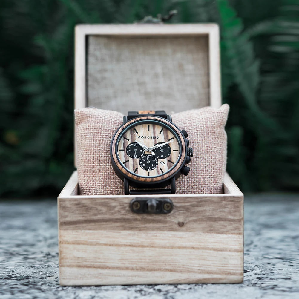 BOBO BIRD Montre homme cadre en bois