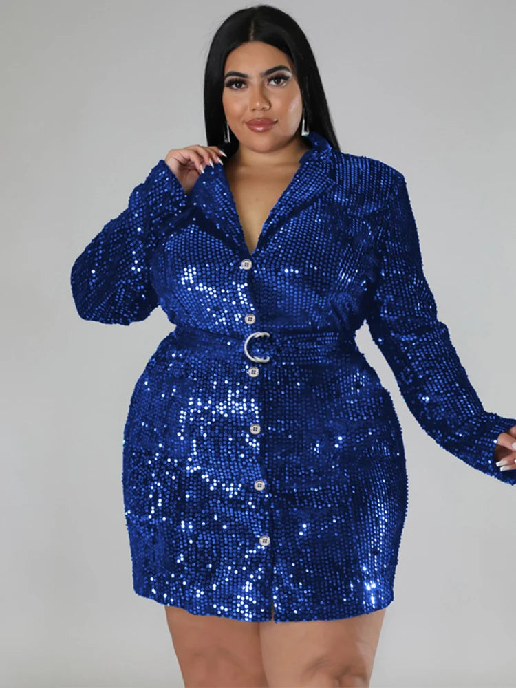 Robe Blazer à Sequins pour Femmes - Robes de Bal Luxueuses et Élégantes, Tenue de Fête, Grandes Tailles, Vêtements pour Femmes, Robe de Noël, Vente en Gros et Dropshipping