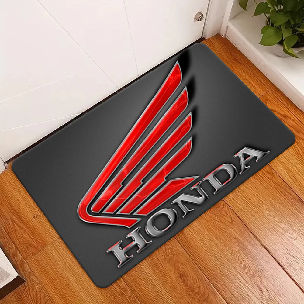 H-HRC-H-HONDA Car Logo Bathroom Mat Kids Room Bedroom Decoration Balcony Anti-Slip Doormat Living Room Welcome Rug