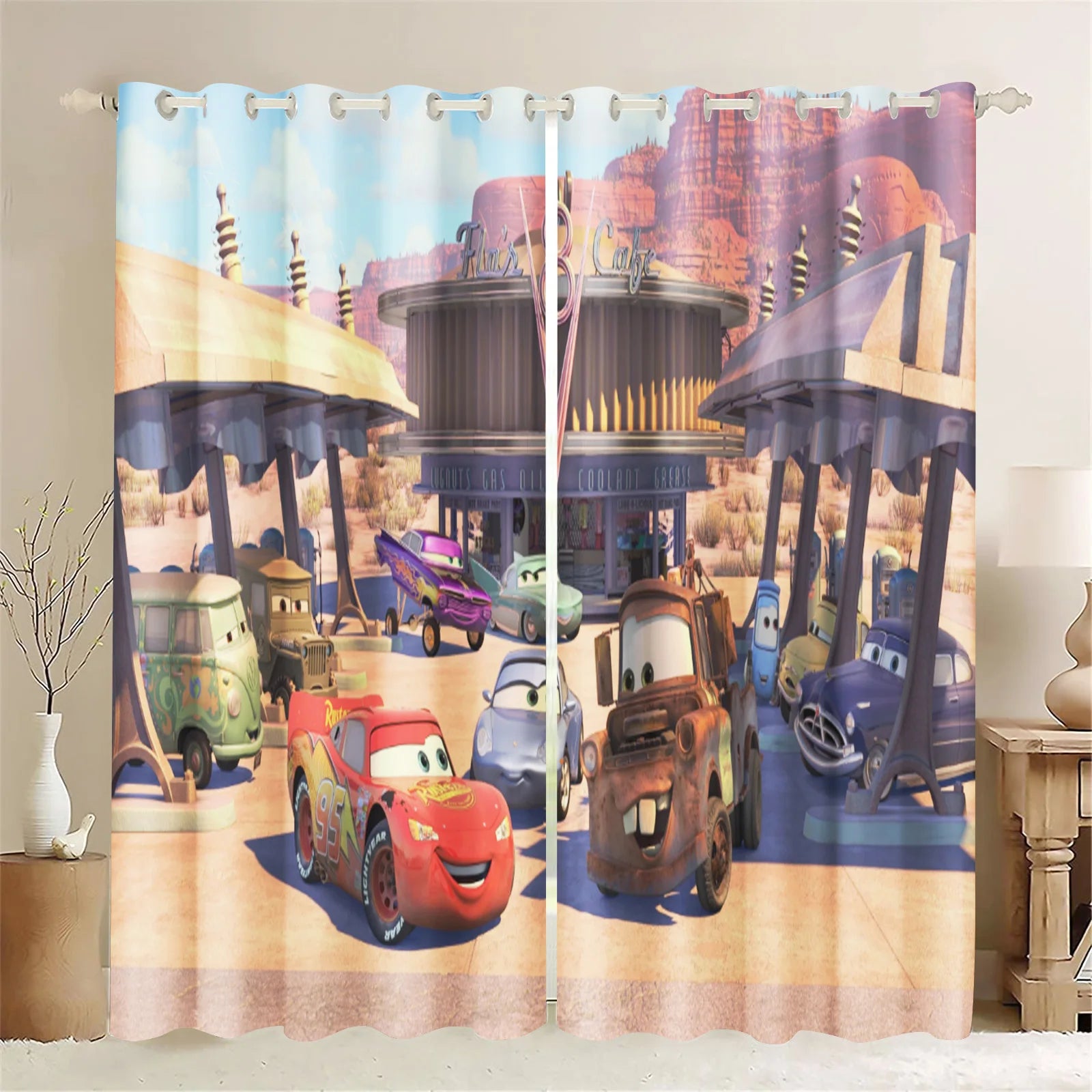 Lightning McQueen Series Curtains For Living Room Luxury Set Home Decor Blackout Curtains Balcony Screen Dustproof Cartoon Home