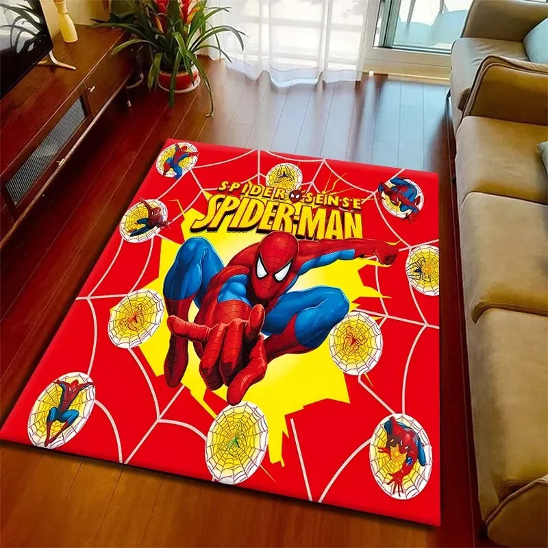 Kids Rugs for Playroom Marvel Spider-Man Pattern Area Mat, Cute Cartoon Carpet, Kids Gift for Livingroom Bedroom Home Decor