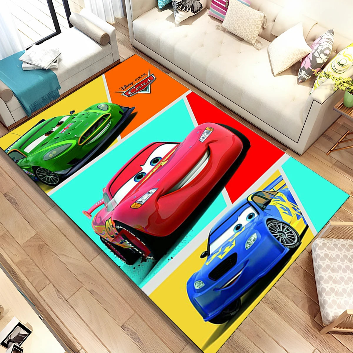 Lightning McQueen Cars Cartoon Racing Carpet Rug for Home Living Room Bedroom Sofa Doormat Decor,kid Area Rug Non-slip Floor Mat