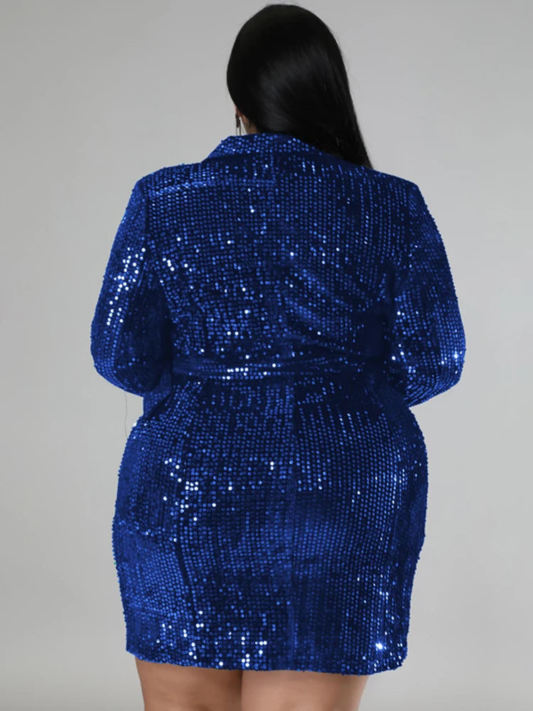 Robe Blazer à Sequins pour Femmes - Robes de Bal Luxueuses et Élégantes, Tenue de Fête, Grandes Tailles, Vêtements pour Femmes, Robe de Noël, Vente en Gros et Dropshipping