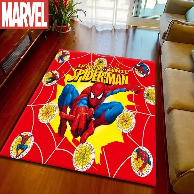 Kids Rugs for Playroom Marvel Spider-Man Pattern Area Mat, Cute Cartoon Carpet, Kids Gift for Livingroom Bedroom Home Decor