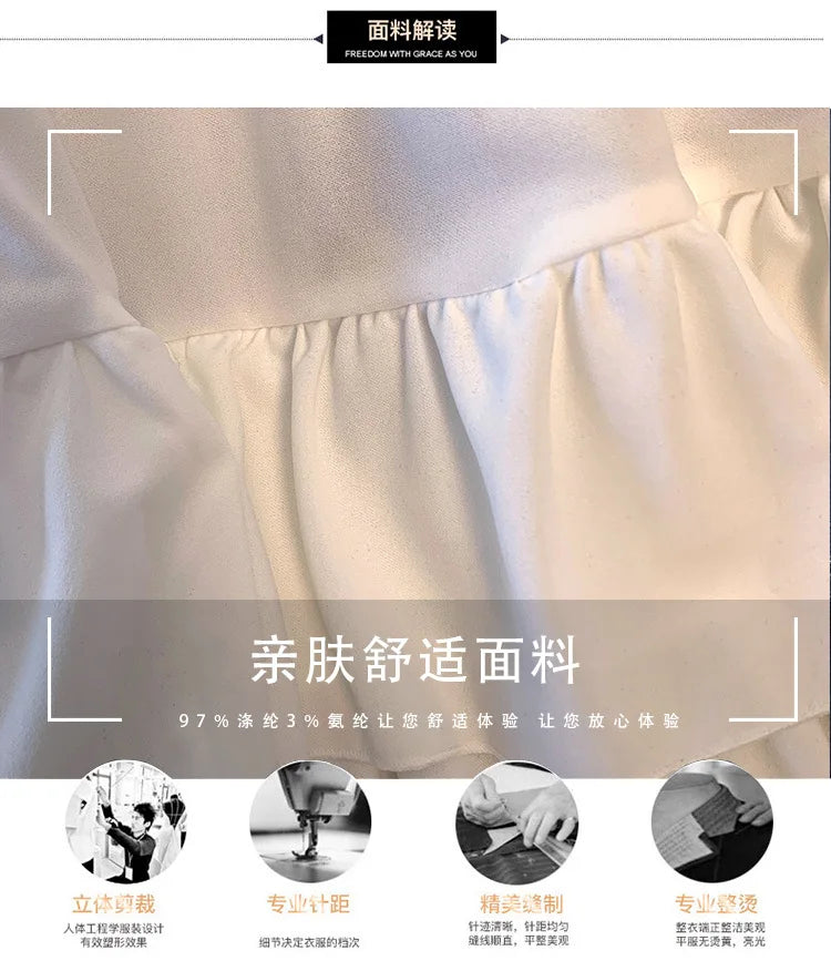 150Kg Plus Size Women's Hip 165 Cake Short Skirt Casual Pleated Ruffled Edge Skirt Black White 5XL 6XL 7XL 8XL 9XL