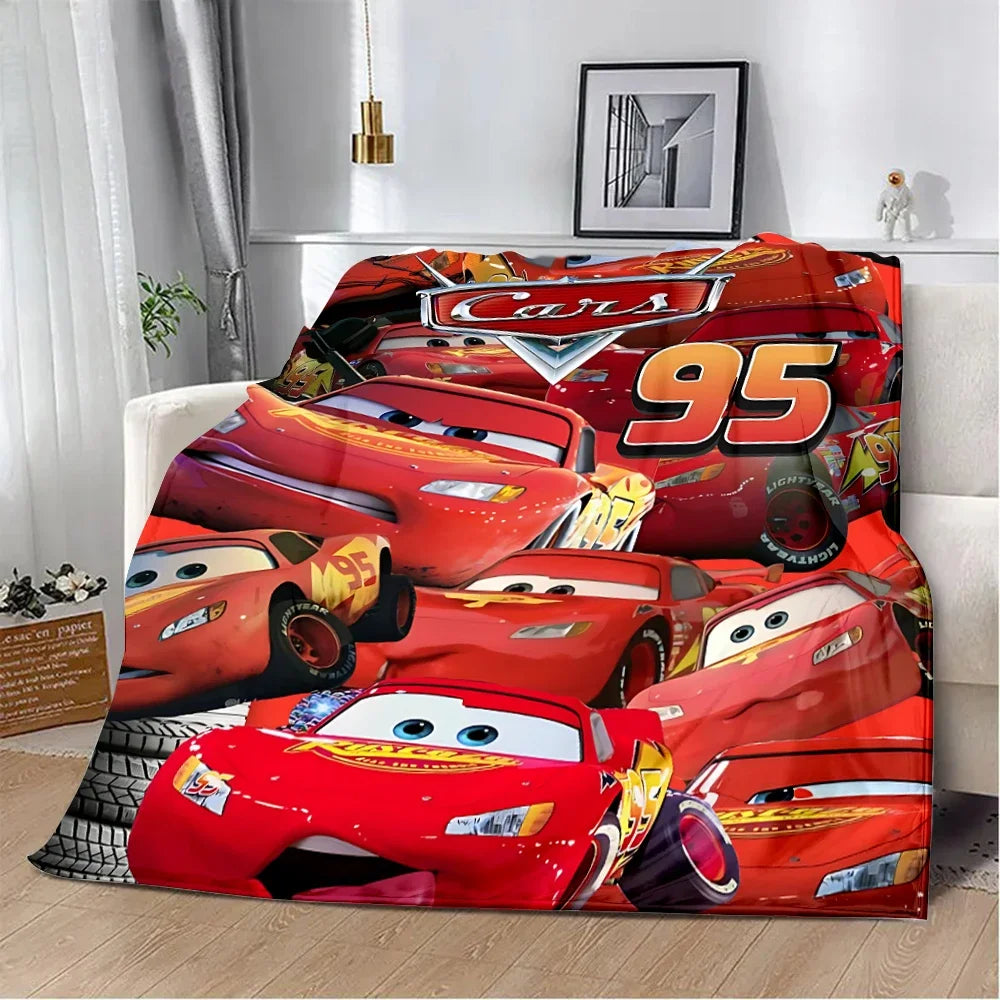 Couverture imprimée Cars McQueen Lightning, couverture de pique-nique, couverture chaude, couverture douce et confortable, cadeau d'anniversaire pour la maison et les voyages