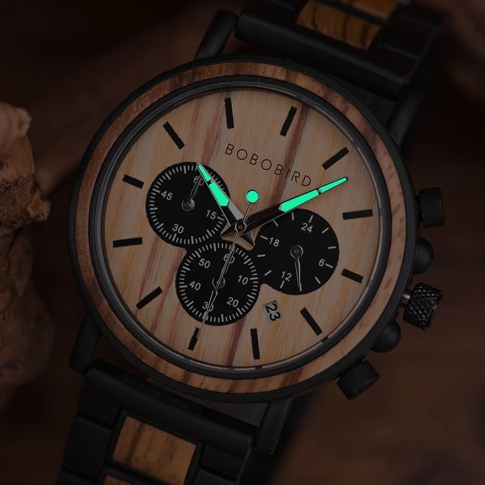 BOBO BIRD Montre homme cadre en bois