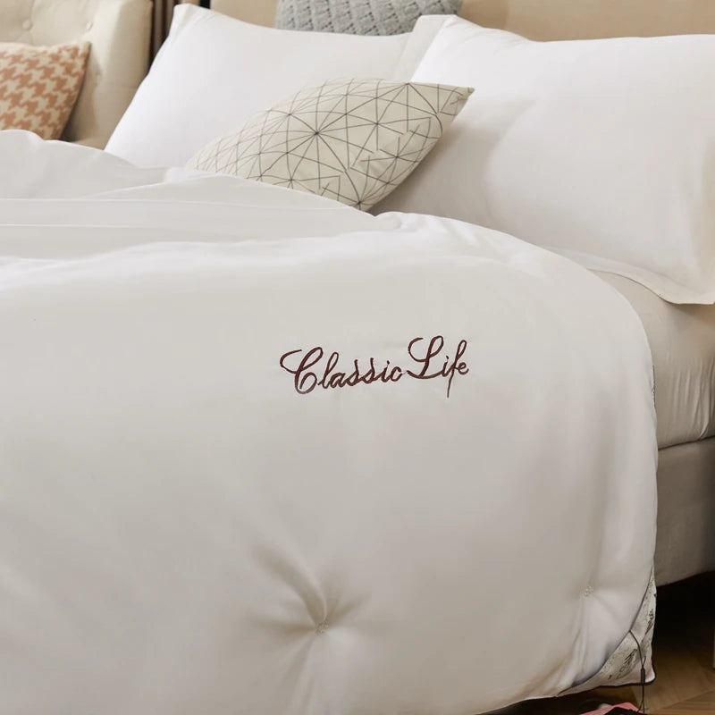 Couette de luxe en soie de mûrier 100 % naturelle, taille Queen ou King, été et hiver, couverture épaisse, couette, garniture pour lit simple ou couple