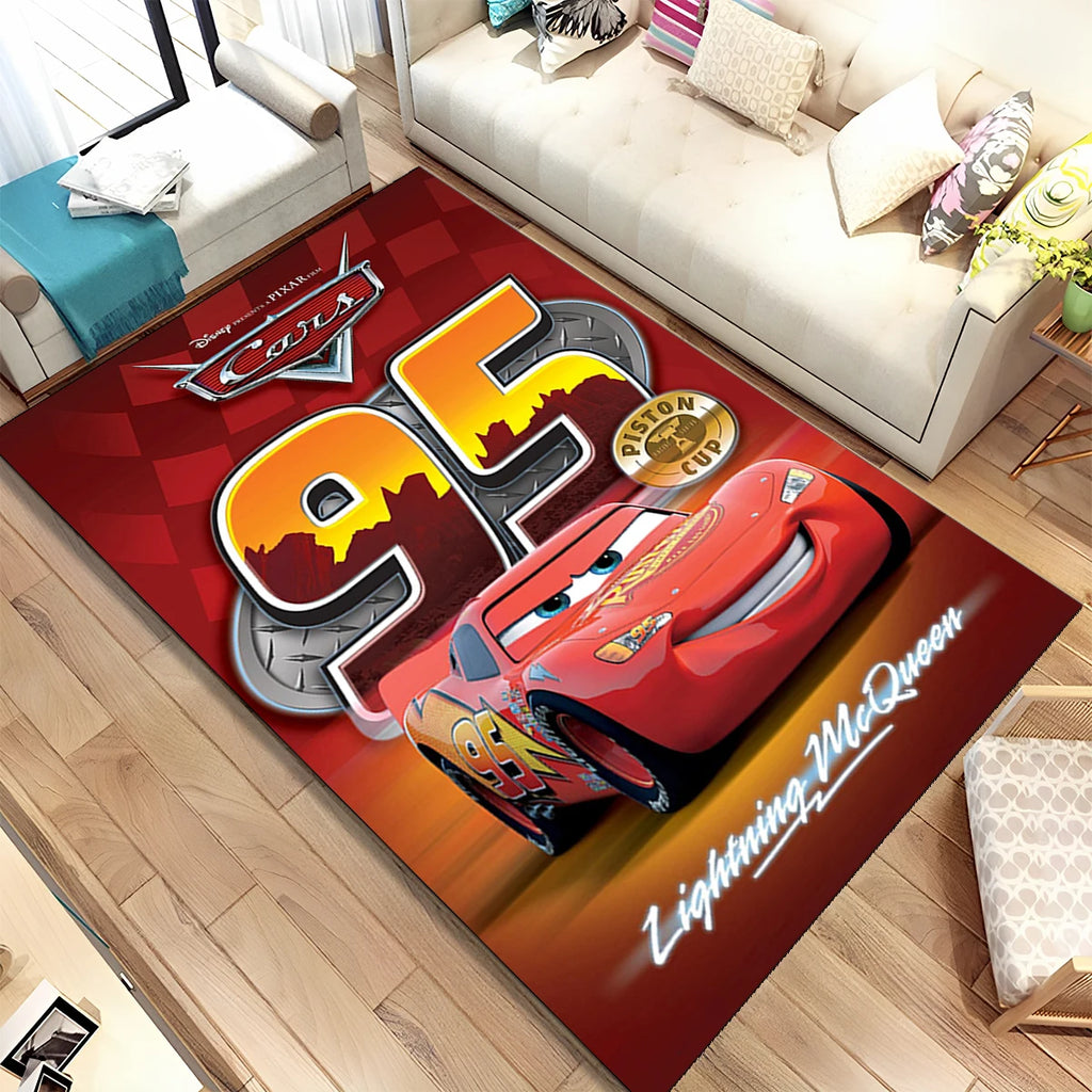 Lightning McQueen Cars Cartoon Racing Carpet Rug for Home Living Room Bedroom Sofa Doormat Decor,kid Area Rug Non-slip Floor Mat