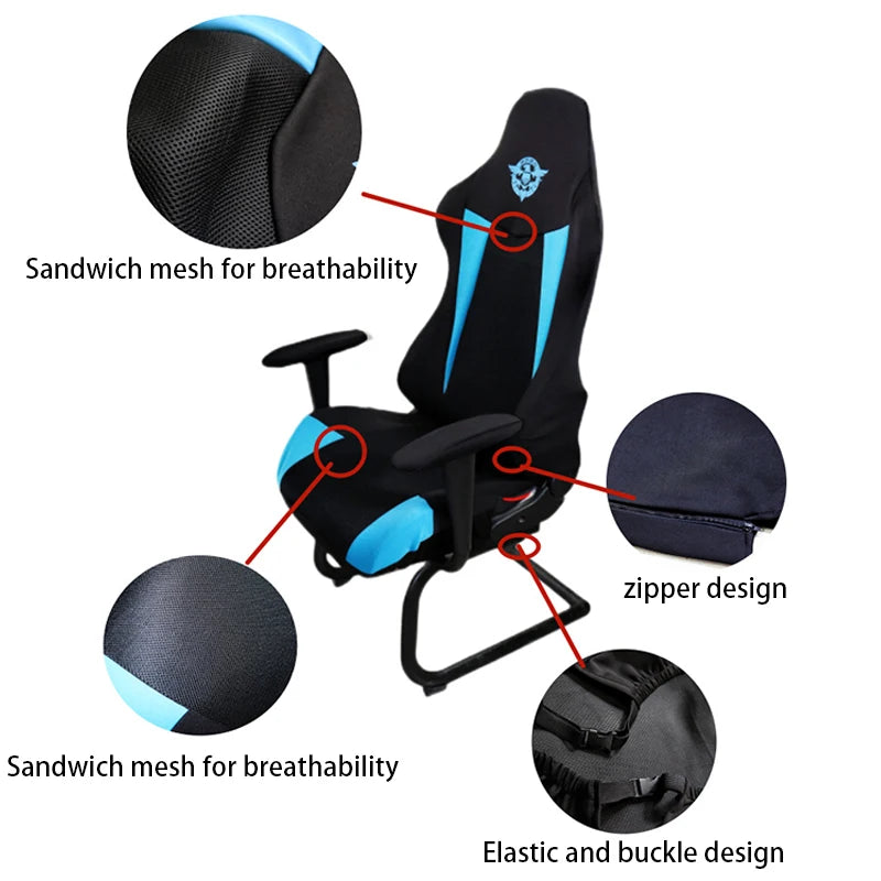 Home Office Computer E-Sports Chair Seat Cover Universal Elastic Dustproof Stretch Seat Protect Armchair Slipcovers Set