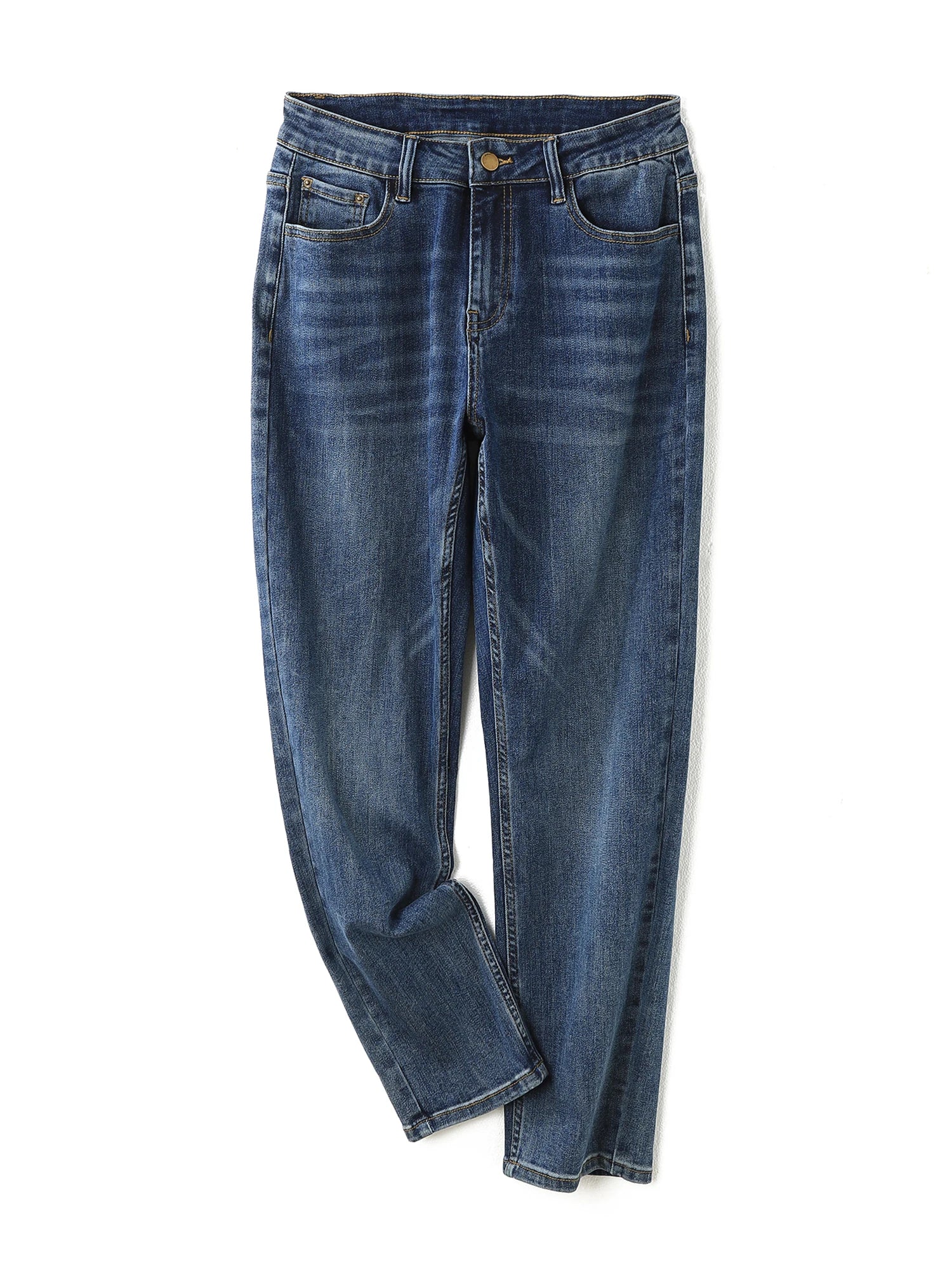 Plus Size BoyFriend Women's Jeans 6XL Fashion Straight Vintage Mid Waist Full Length Pants Female Stretchy Jeans for Mom Pants
