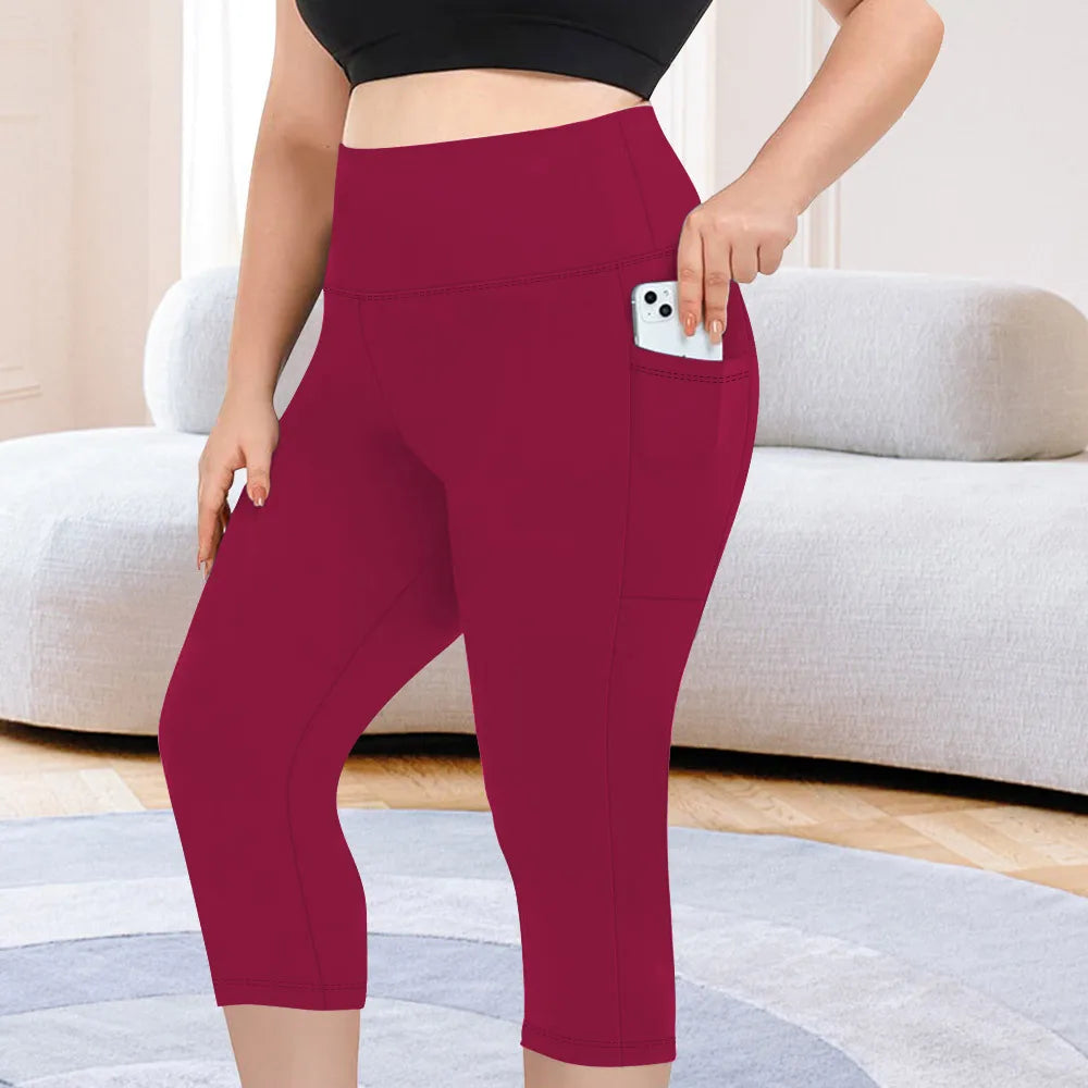 High Waist Yoga Pants with Pockets Sports Leggings for Women Plus Size Fitness Pilates Workout