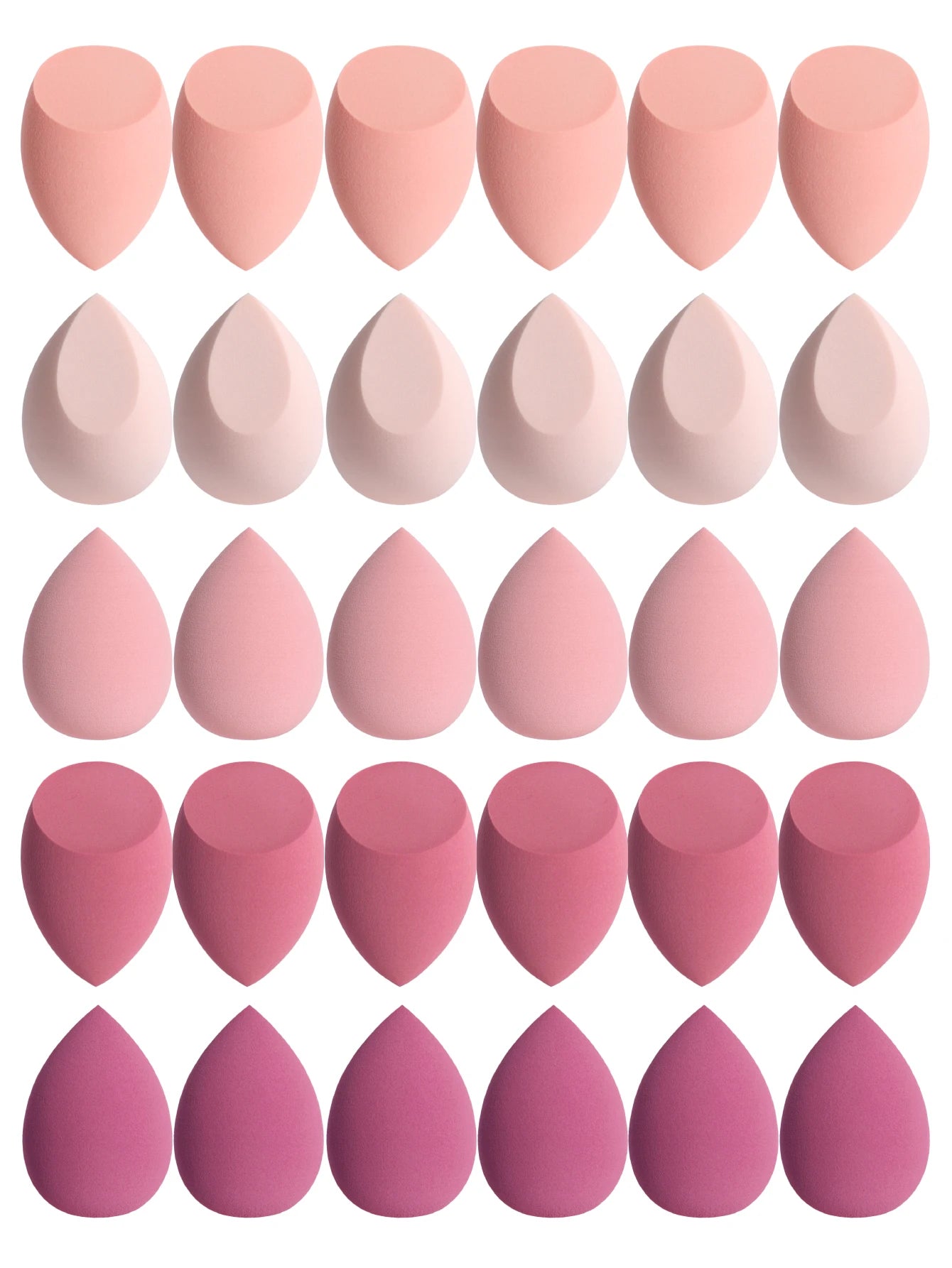 30 œufs de beauté (éponges de maquillage) Éponge à fond de teint mixte, liquide, crème et poudre sans imperfections, couleurs variées
