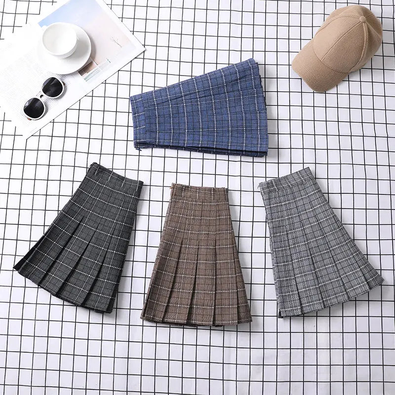 Pleated Skirt Korean Style Y2k Harajuku Faldas Women's Summer Clothes Girls Mini Saia Plissada Feminina Black Grey Plaid Skirt