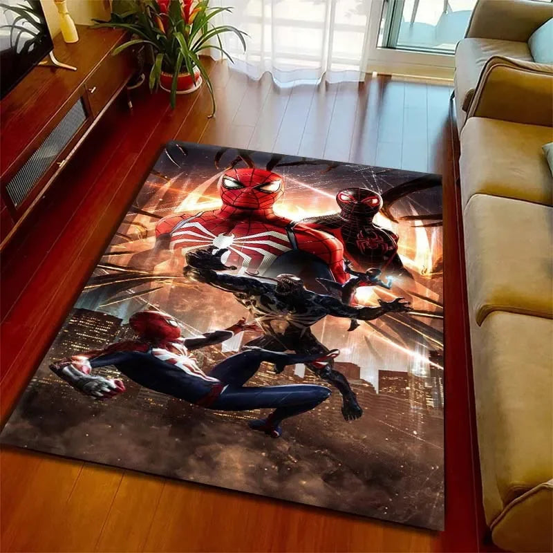 Kids Rugs for Playroom Marvel Spider-Man Pattern Area Mat, Cute Cartoon Carpet, Kids Gift for Livingroom Bedroom Home Decor