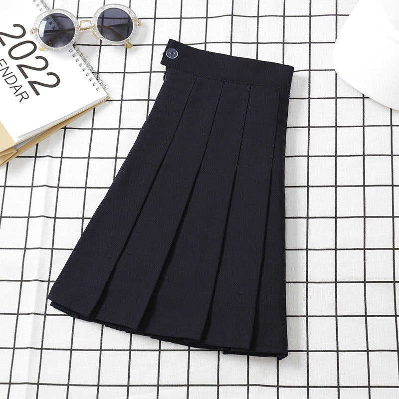 Jupe noire femme taille haute vêtements d'été vintage coréens Harajuku rouge jupe courte évasée Eam plissée pour femme