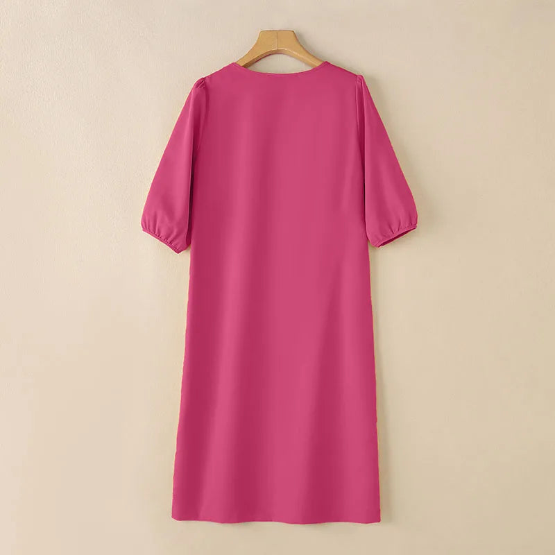 Elegant Women Work OL Sundress ZANZEA 2025 New Summer Dress Fashin oV Neck Short Sleeve Party Vestidos Stylish 3D Flowers Dress