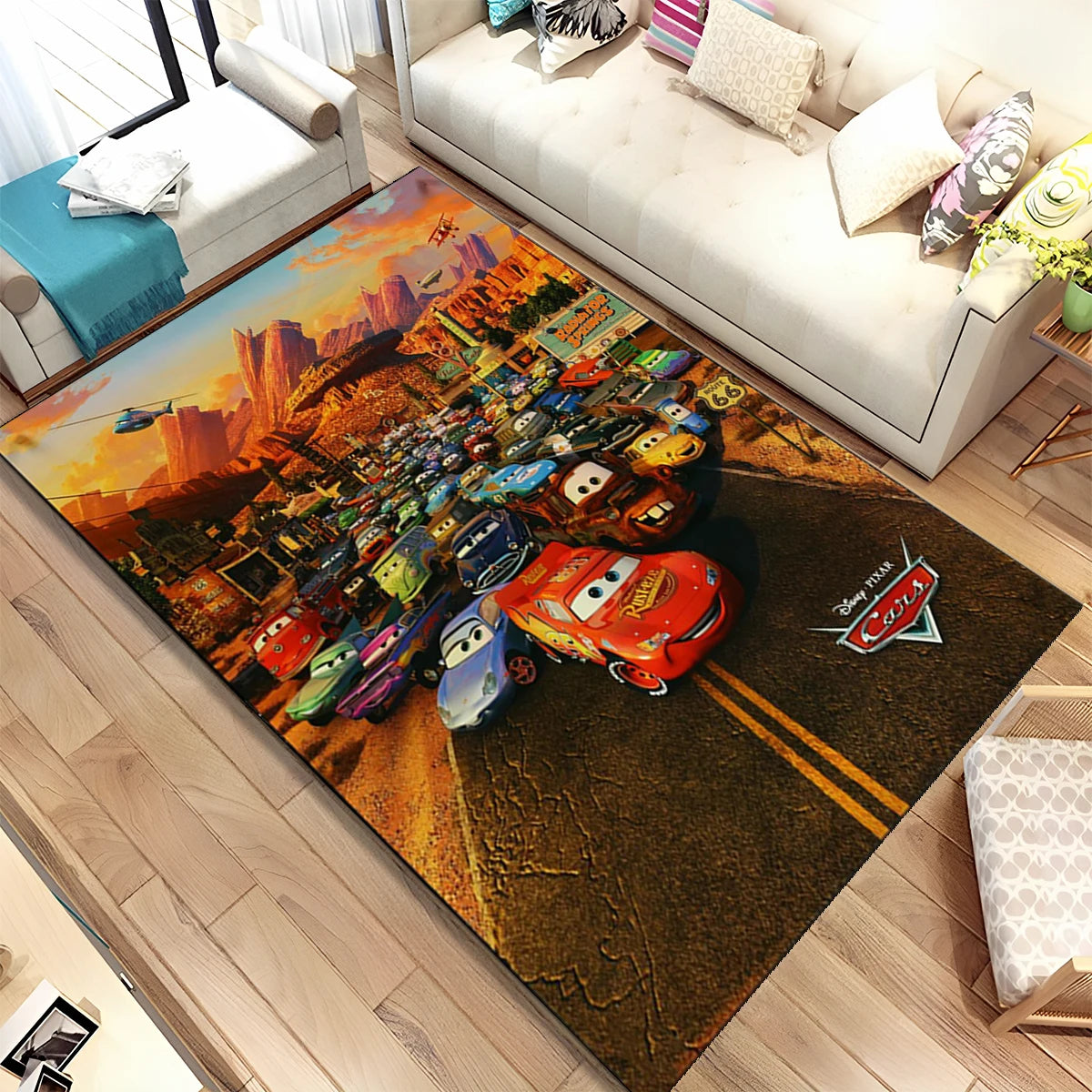 Lightning McQueen Cars Cartoon Racing Carpet Rug for Home Living Room Bedroom Sofa Doormat Decor,kid Area Rug Non-slip Floor Mat