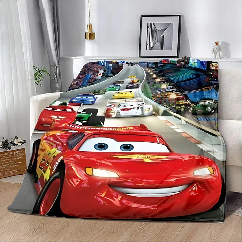 Couverture imprimée Cars McQueen Lightning, couverture de pique-nique, couverture chaude, couverture douce et confortable, cadeau d'anniversaire pour la maison et les voyages