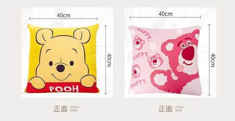Winnie Bear Lotso Pillow Cartoon Outdoor Camping Portable Blanket Sofa Car Cushion Summer Air Conditioning Quilt Kid Gift