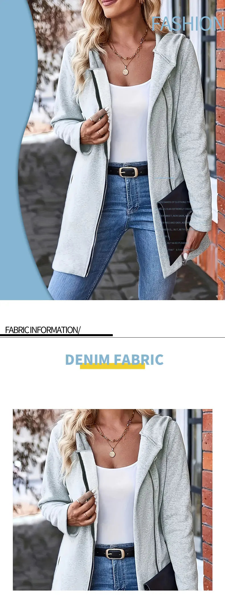 Women's Oversized Woven Hooded Casual Jacket Loose Fit Comfortable Outerwear for All Seasons