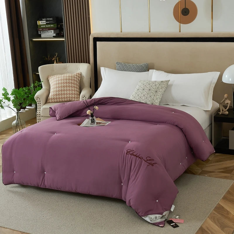 Couette de luxe en soie de mûrier 100 % naturelle, taille Queen ou King, été et hiver, couverture épaisse, couette, garniture pour lit simple ou couple