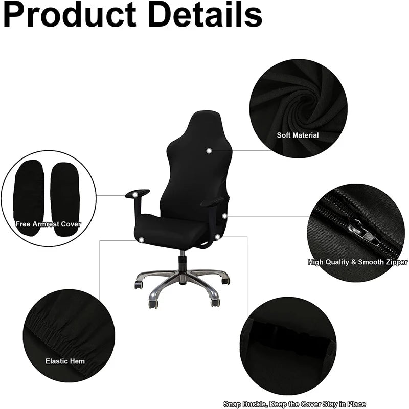 4pc/1 Set Spandex Office Chair Cover Gaming Chair Covers Elastic Armchair Seat Cover Computer Chairs Slipcovers Housse De Chaise