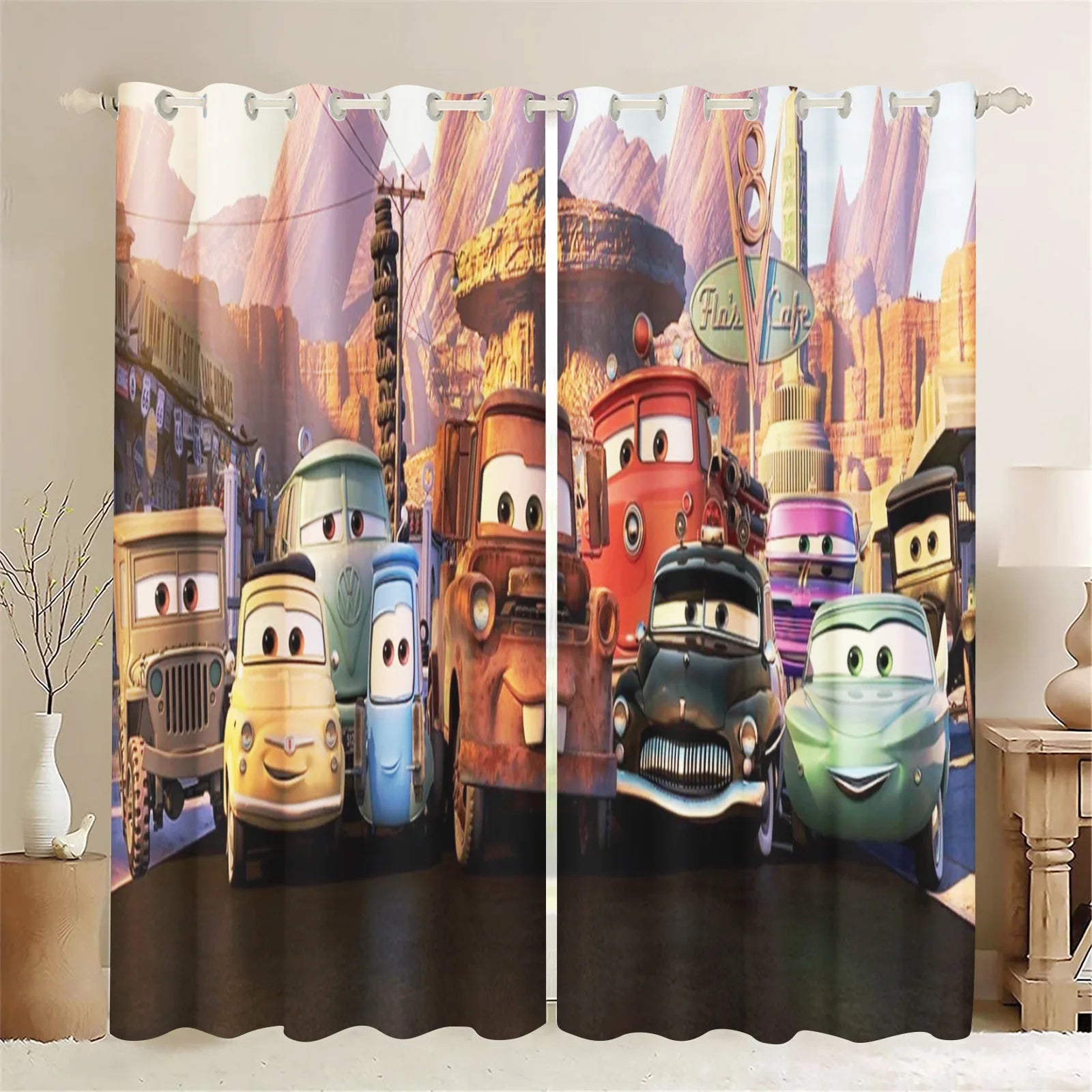 Lightning McQueen Series Curtains For Living Room Luxury Set Home Decor Blackout Curtains Balcony Screen Dustproof Cartoon Home
