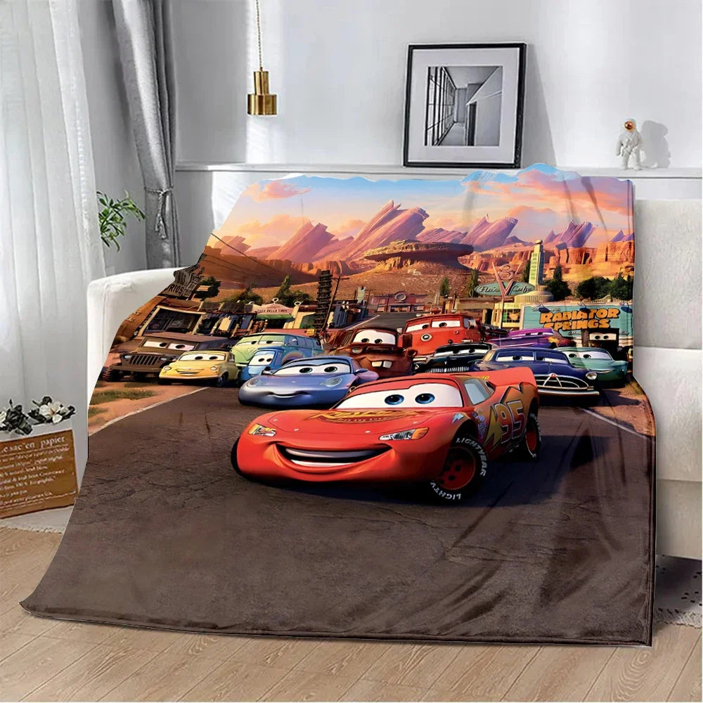 Couverture imprimée Cars McQueen Lightning, couverture de pique-nique, couverture chaude, couverture douce et confortable, cadeau d'anniversaire pour la maison et les voyages
