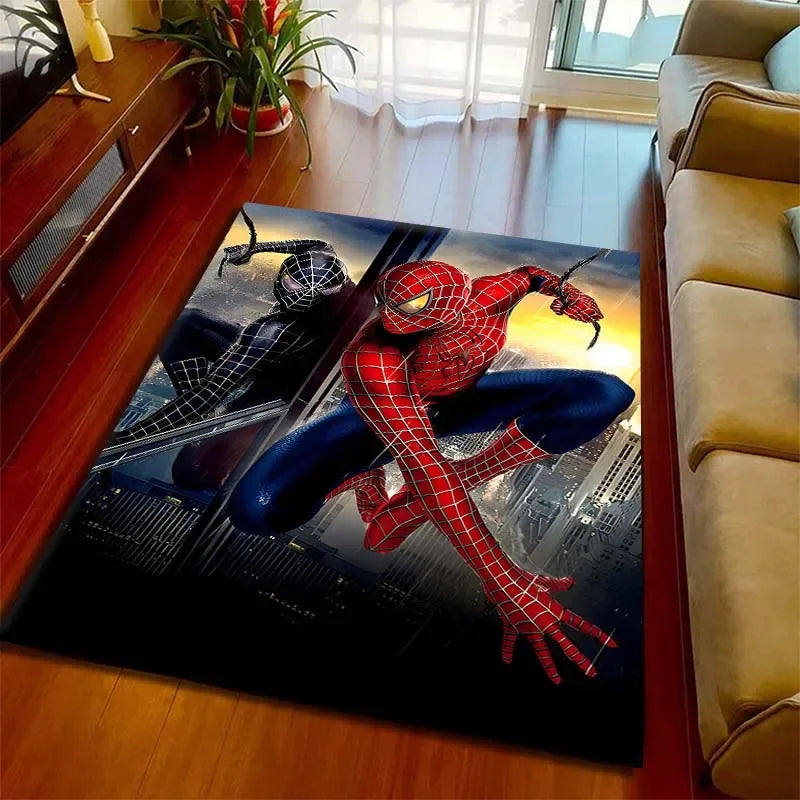 Kids Rugs for Playroom Marvel Spider-Man Pattern Area Mat, Cute Cartoon Carpet, Kids Gift for Livingroom Bedroom Home Decor