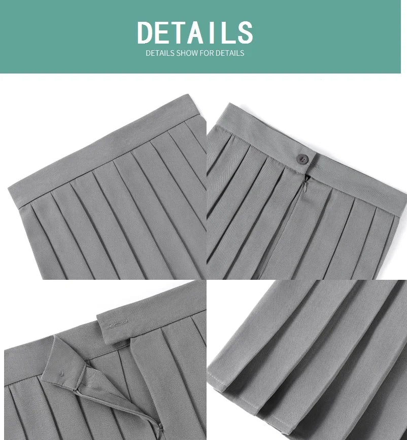 High Waist Skirt Ladies Summer Clothes Women's A Line Harajuku Korean Style Black Mini Pleated Skirt For School Girl Uniform