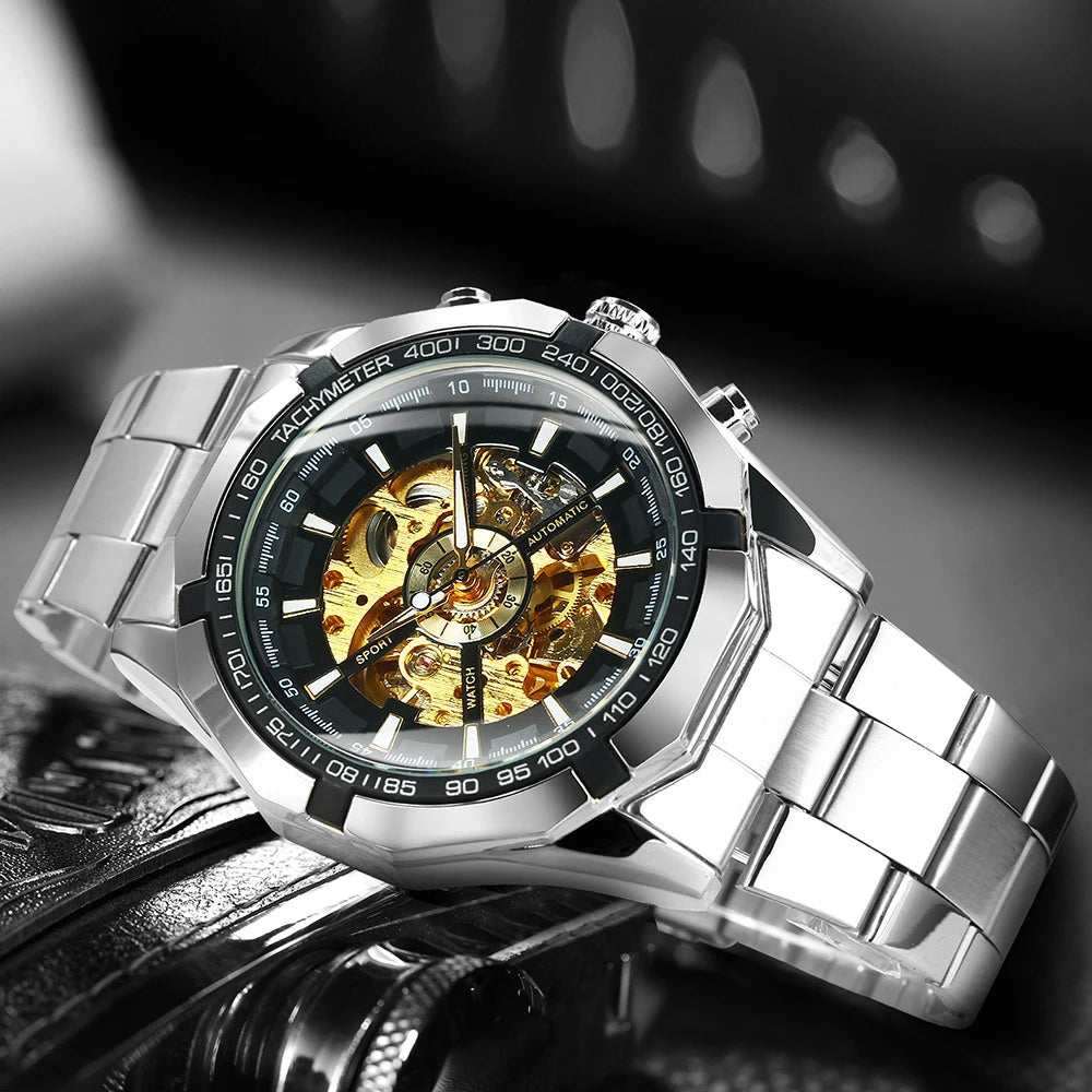 Montre Winner Watch pour hommes, squelette automatique mécanique, montre en or vintage pour homme, montres pour hommes, marque de luxe haut de gamme, часы мужские