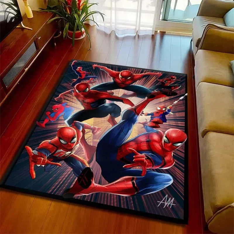 Kids Rugs for Playroom Marvel Spider-Man Pattern Area Mat, Cute Cartoon Carpet, Kids Gift for Livingroom Bedroom Home Decor