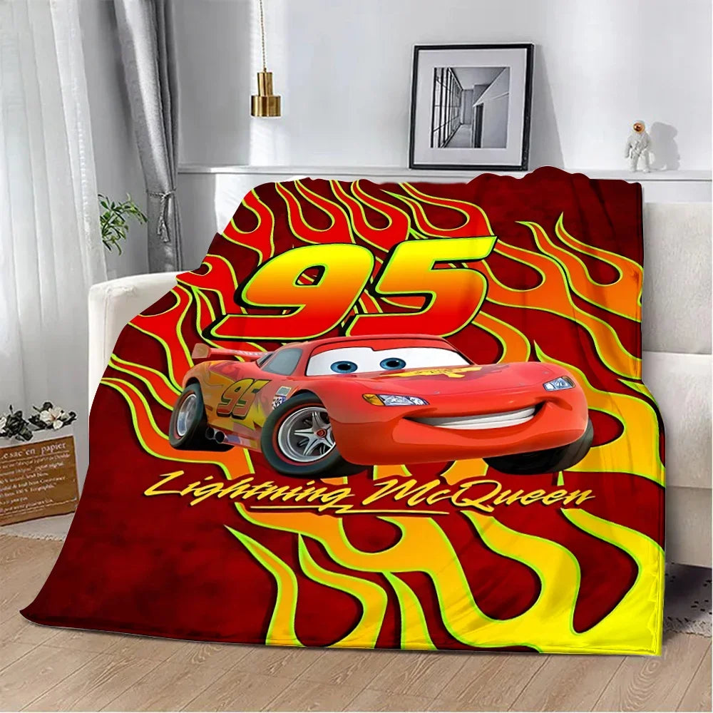 Couverture imprimée Cars McQueen Lightning, couverture de pique-nique, couverture chaude, couverture douce et confortable, cadeau d'anniversaire pour la maison et les voyages