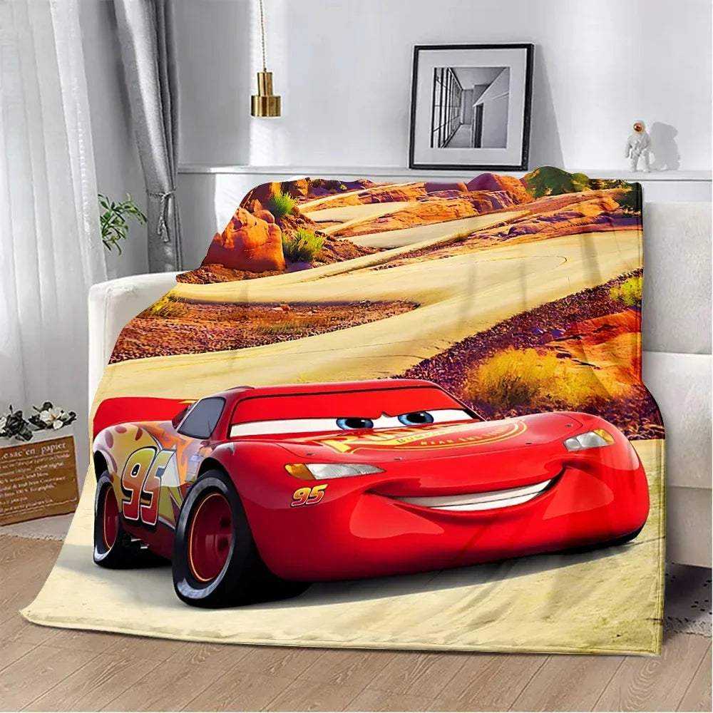 Couverture imprimée Cars McQueen Lightning, couverture de pique-nique, couverture chaude, couverture douce et confortable, cadeau d'anniversaire pour la maison et les voyages