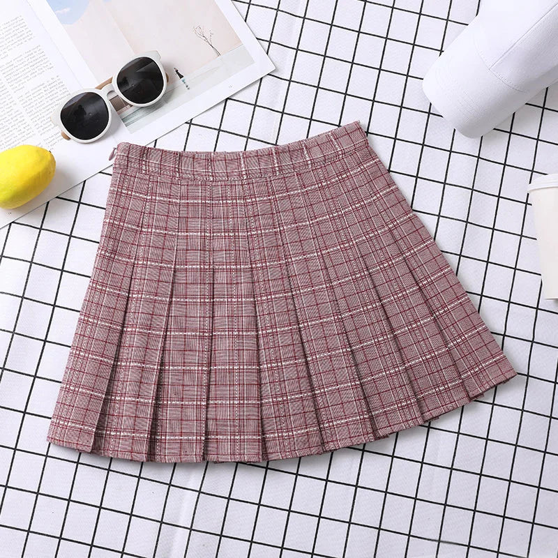 Pleated Skirt Korean Style Y2k Harajuku Faldas Women's Summer Clothes Girls Mini Saia Plissada Feminina Black Grey Plaid Skirt