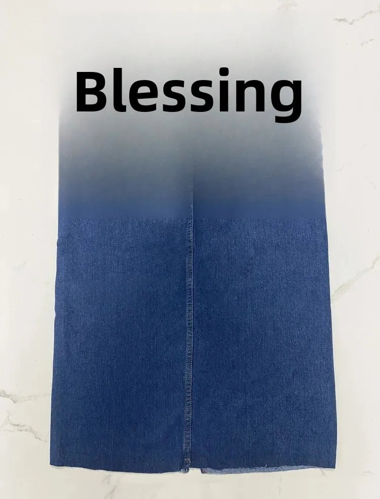 High-Waisted Medium-Length Denim Skirt For Women A- Line Half-Length Underwear