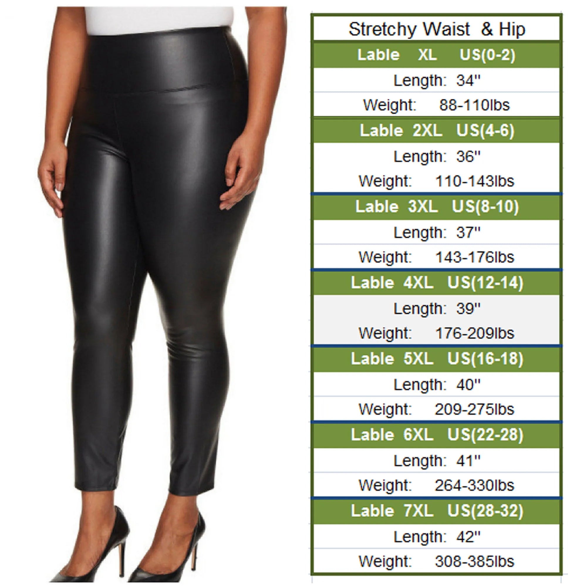 Shiny Stretchy Faux Leather Leggings Plus Size Super Stretchy Spandex Clothing PU Leather Pant Tummy Control Oversized Pants