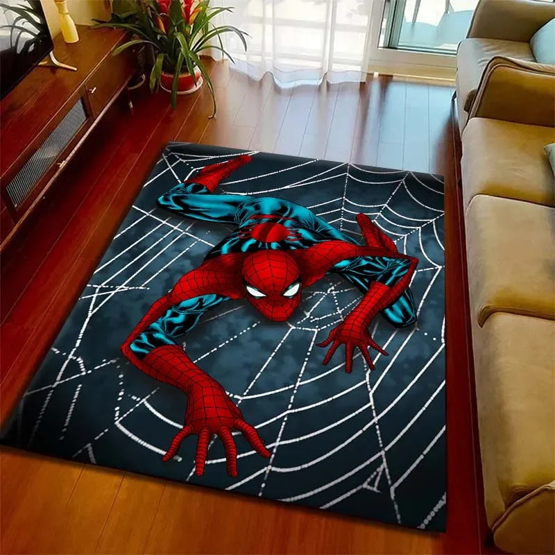 Kids Rugs for Playroom Marvel Spider-Man Pattern Area Mat, Cute Cartoon Carpet, Kids Gift for Livingroom Bedroom Home Decor