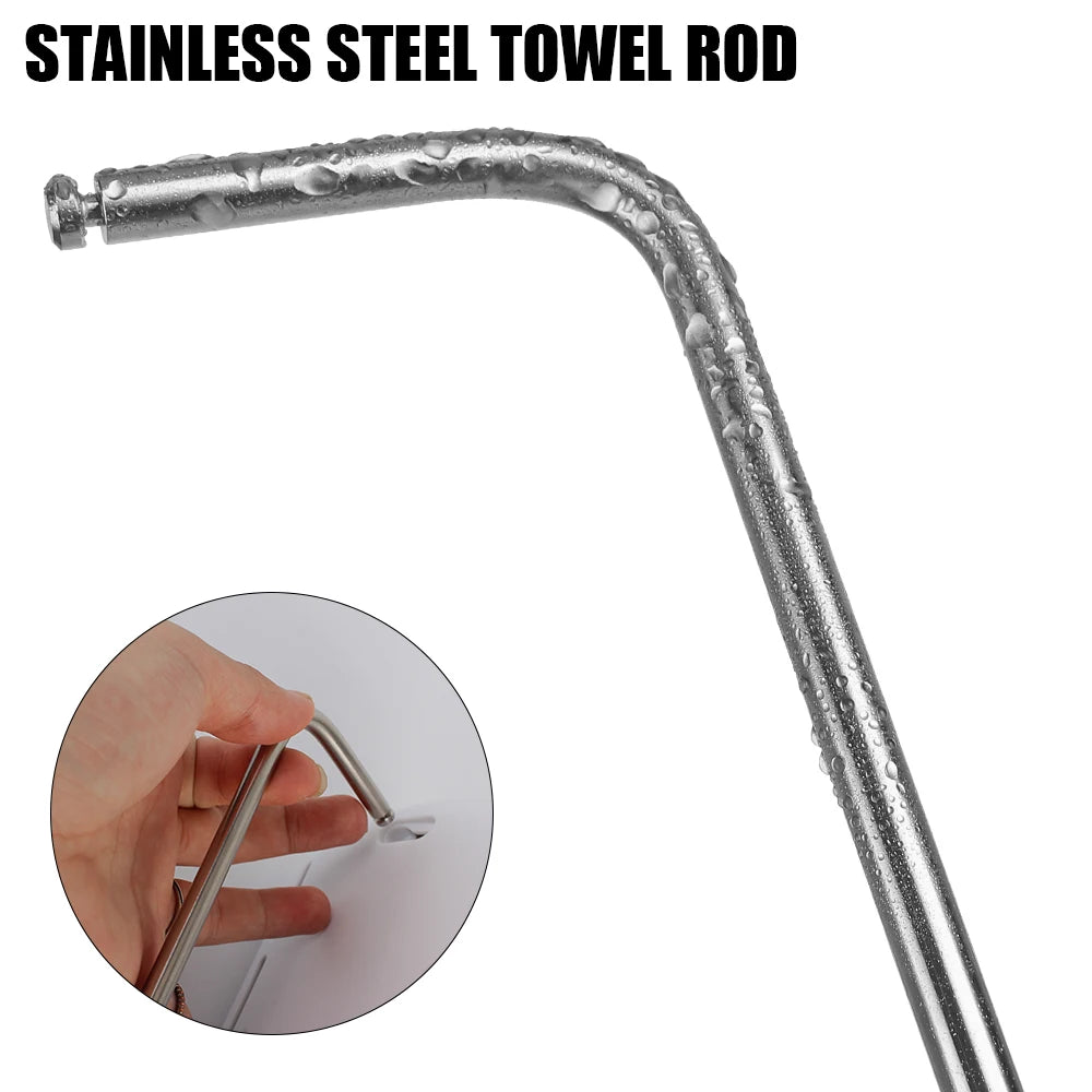 Shampoo Storage Rack Holder Shower Storage Organizer With Towel Bar Bathroom Storage Shelf No Drilling Wall-Mounted